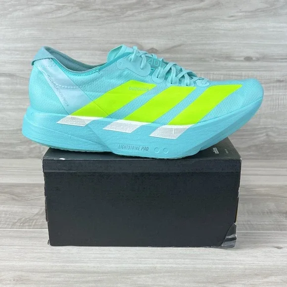Adidas Adizero Adios Pro 4 Flash Aqua Lucid Lemon (JR1251) Men's Size 10.5 - Picture 1 of 10